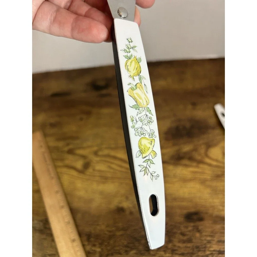 Vintage Floral Handle Slotted Spoon & Spreader Set Stainless Steel USA Mushroom